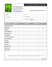 Lawn Mowing Invoice Template Free And Free Lawn Care Contract Forms