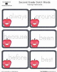 Second Grade Dolch Sight Words Tracing Flashcards A To Z