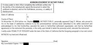 new california notary acknowledgement