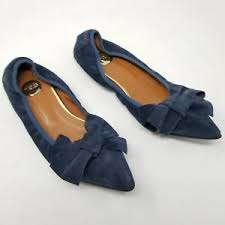 Details About Ras Anthropologie Pointy Toe Blue Suede Bow Ballet Flats Shoes Sz Eu 39
