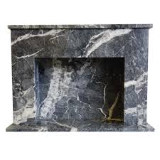 black veined marble fireplace surround