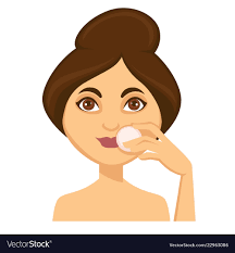 powdering her face vector image