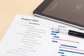 Project Management And Gantt Chart With Tablet And Pen