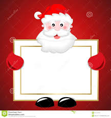 Santa Claus Holding Blank Banner Christmas Sign Stock Illustration
