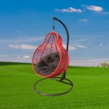aoctane red outdoor hanging swing chair
