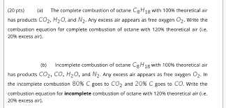 Complete Combustion Of Octane Cgh 18