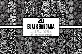 black bandana paisley digital papers