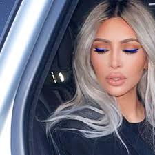 kim kkw blue eyeliner tutorial