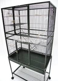 Flight Bird Cage With Stand Black