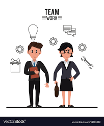 business teamwork cartoon royalty free