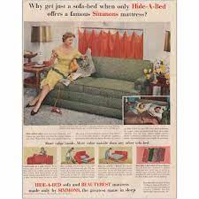 Bed Mattress Sofa Bed Vintage Print Ad
