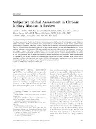 Pdf Subjective Global Assessment In Chronic Kidney Disease