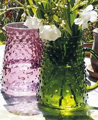 Hobnail Recycled Glass Jug Moss Green