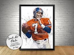 John Elway Poster Denver Broncos Wall