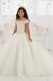 Size 10 Ivory Champagne Tiffany Princess 13565 Girls Pageant Dress