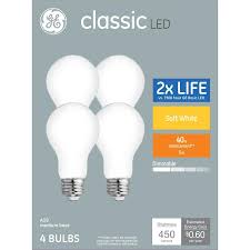 Ge Classic 40 Watt Eq A19 Soft White Dimmable Led Light Bulb 4 Pack In The General Purpose Led Light Bulbs Department At Lowes Com