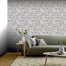 Arthouse Whitewashed Wall Wallpaper