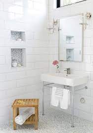 white and gray mosaic niche tiles