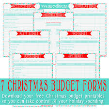 Seven Free Printable Christmas Budget Forms Queen Of Free