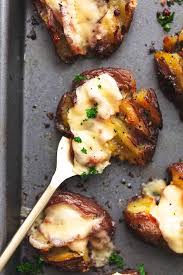 crispy oven roasted smashed potatoes