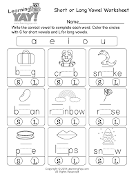 Check out our collection of long vowel worksheets that will help kids learn their long vowel sounds. Short Or Long Vowel Worksheet For 1st Grade Free Printable