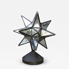 Art Deco Vintage Glass Star Table Lamp
