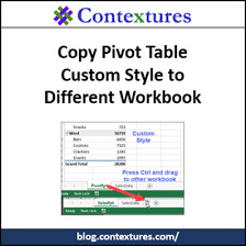 copy a pivot table custom style to