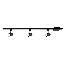 Hampton Bay Mini Cylinder 44 In Black Integrated Led Linear Track Lighting Kit 803849 The Home Depot