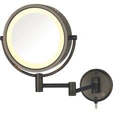 jerdon 8x lighted wall mirror bronze