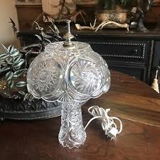 Vintage Heavy Crystal Glass Table Lamp