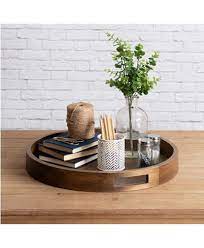 Kate And Laurel Hutton Round Wood Tray