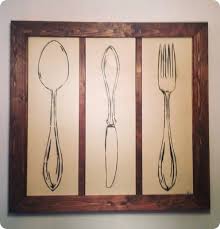 Wood Framed Flatware Kitchen Art