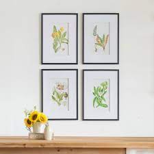 Botanical Flower Wall Art Set Of 4