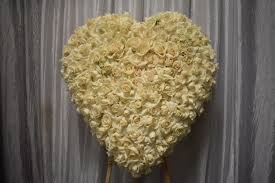 Heart shaped floral sympathy arrangements could be made with. Funeral White Heart In Los Angeles Ca Sebas Flowers