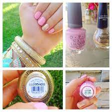 bethany mota gold pink nails steal