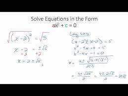 Quadratic Equation In The Form Ax 2