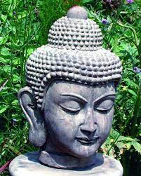 Buddha Head Stone Ornament Garden