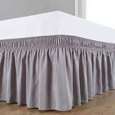 Light Grey Wrap Around Bed Skirt Solid