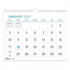 Free printable 2021 calendars in adobe pdf format (.pdf). Large Print Wall Calendar 2021 English Blueline