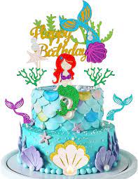 Mermaid Theme Cake gambar png