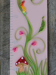 Quilling Growth Chart From Paper In Pink Green Red Yellow