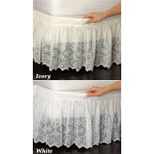 Lace Trimmed Elastic Bed Wrap
