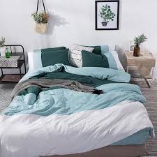nordic blue white striped bedding set