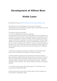 Pdf Development Of 405nm Blue Violet Laser