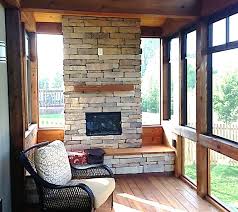 Screened Porch Fireplace With Built In