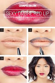 how to make full looking red ombre lips