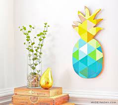 Diy Painted Geometric Pineapple Wood