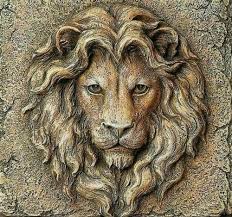 Wood Carving Art Lion Mural Sculpture