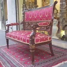 empire style sofa with silk 19thcentury