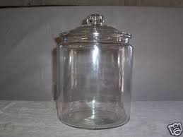 vintage large clear glass jar w lid
